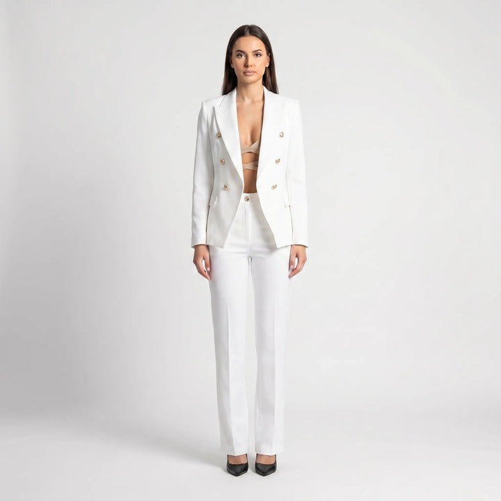 Women's 2 Piece Suit Set - Tailored Blazer and Pants for Work