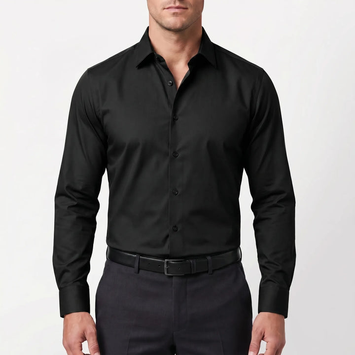 Men's Slim Fit Button Up Shirt - Smart Long Sleeve for Work