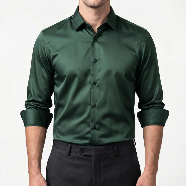 Men's Slim Fit Dress Shirt - Stretch Button Up for Work