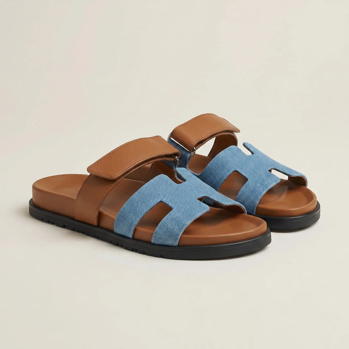 Women's Summer Slide Sandals - Adjustable Strap Flat Casual Open Toe