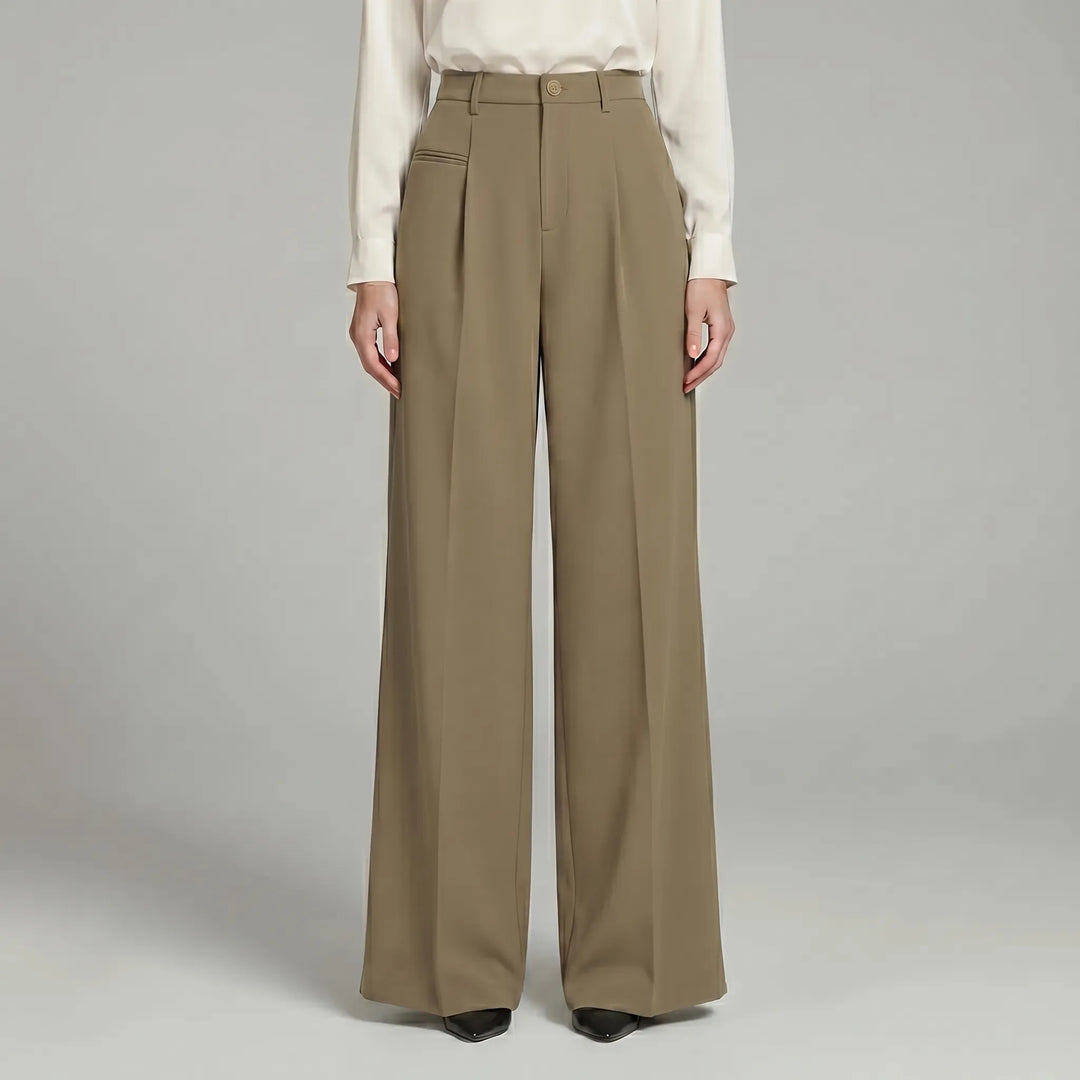 Women's Pleated Palazzo Pants Wide Leg - Casual for Summer