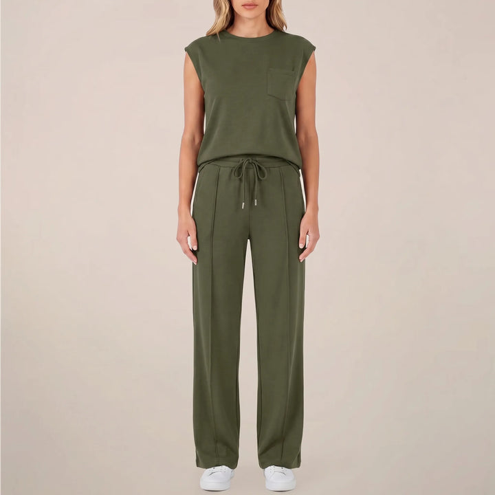 Women's Top and Pants Set - 2 Piece Casual Outfit for Summer