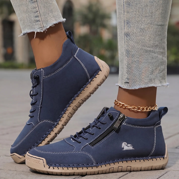 Women's Zip Up Walking Sneakers - Casual Shoes for Summer