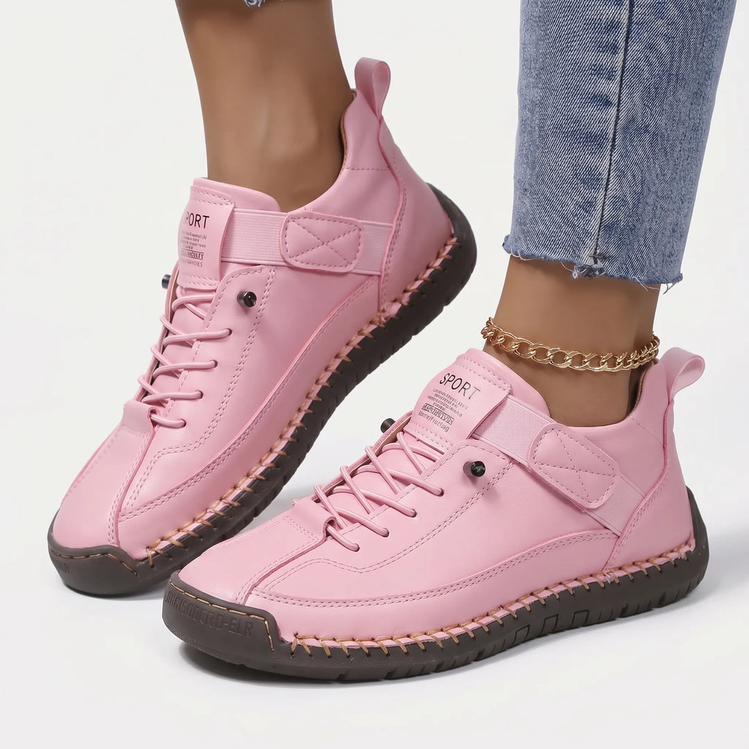 Women's Lace Up Walking Sneakers - Casual Shoes for Summer