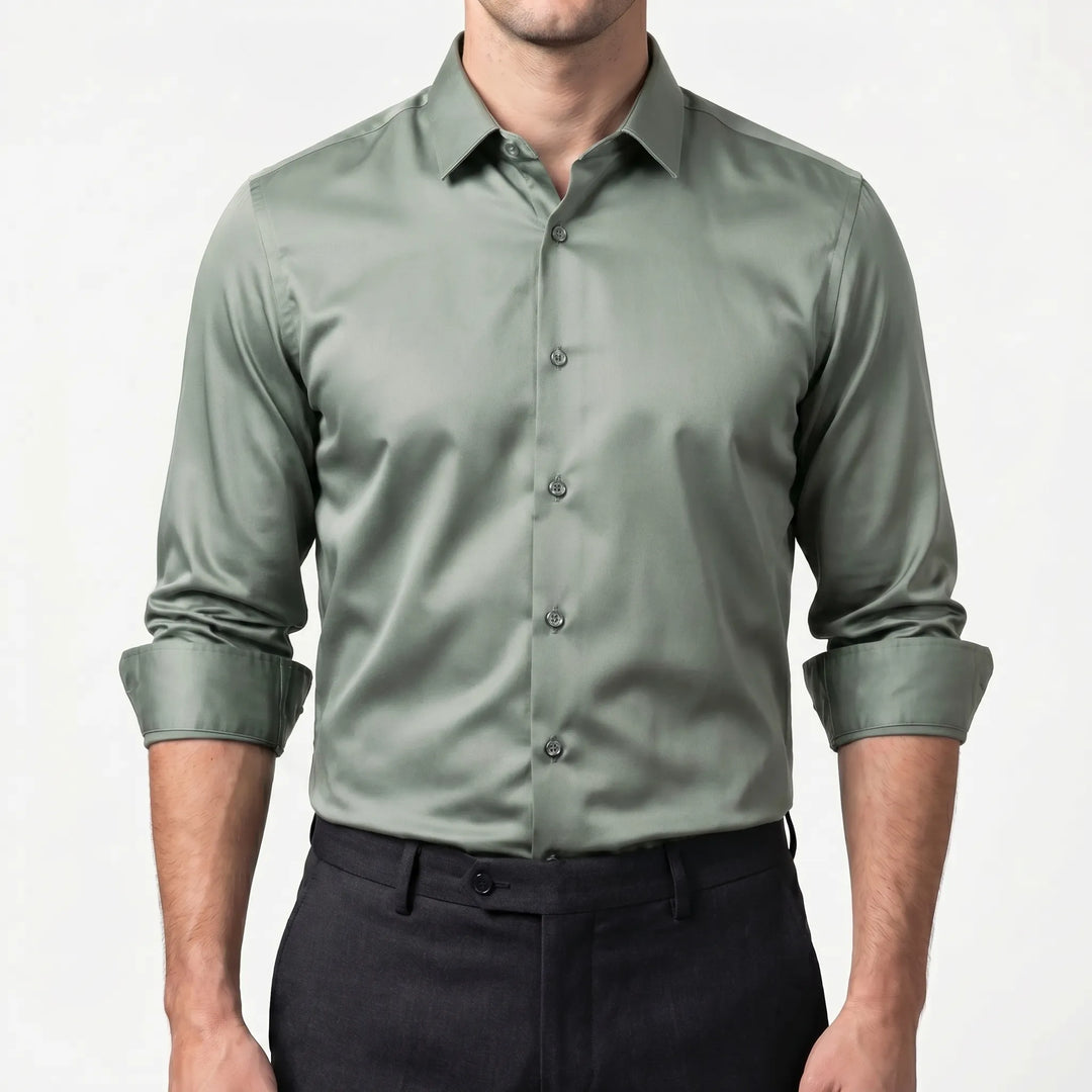 Men's Slim Fit Dress Shirt - Stretch Button Up for Work