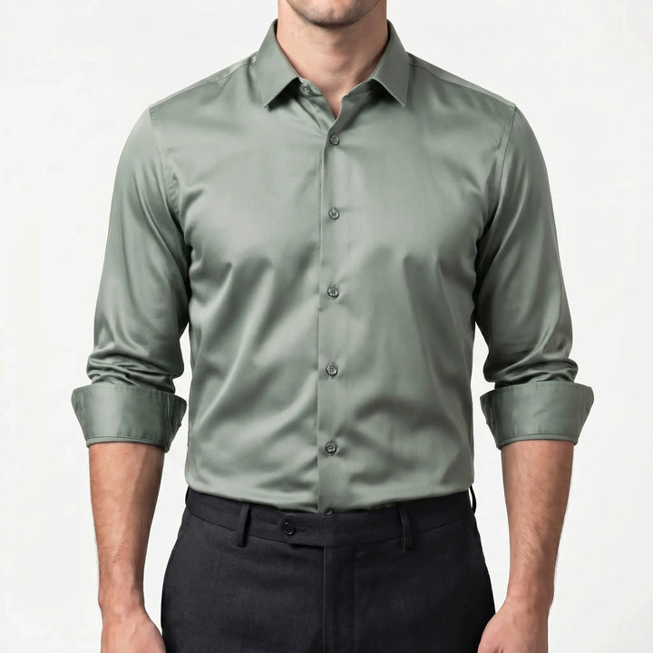 Men's Slim Fit Dress Shirt - Stretch Button Up for Work
