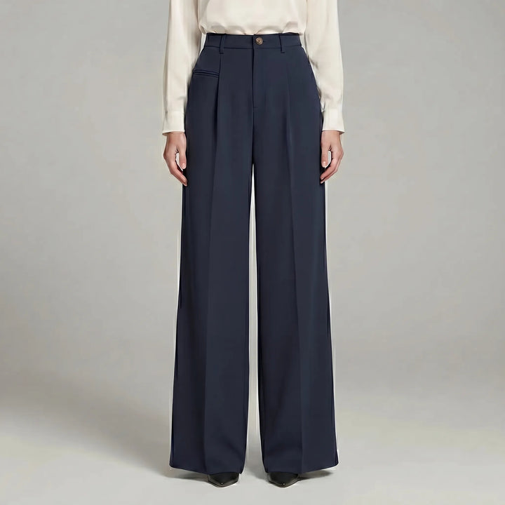 Women's Pleated Palazzo Pants Wide Leg - Casual for Summer