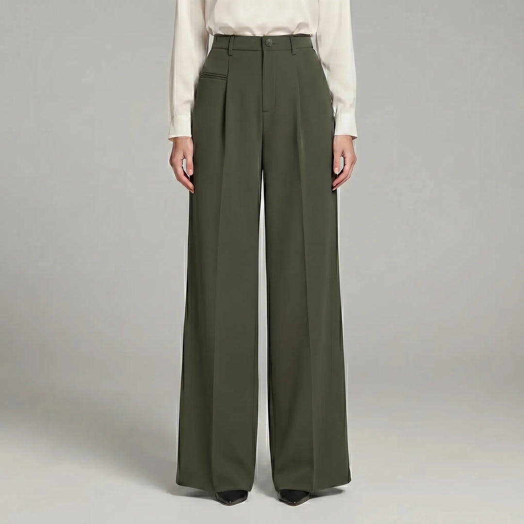 Women's Pleated Palazzo Pants Wide Leg - Casual for Summer