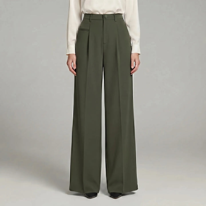 Women's Pleated Palazzo Pants Wide Leg - Casual for Summer