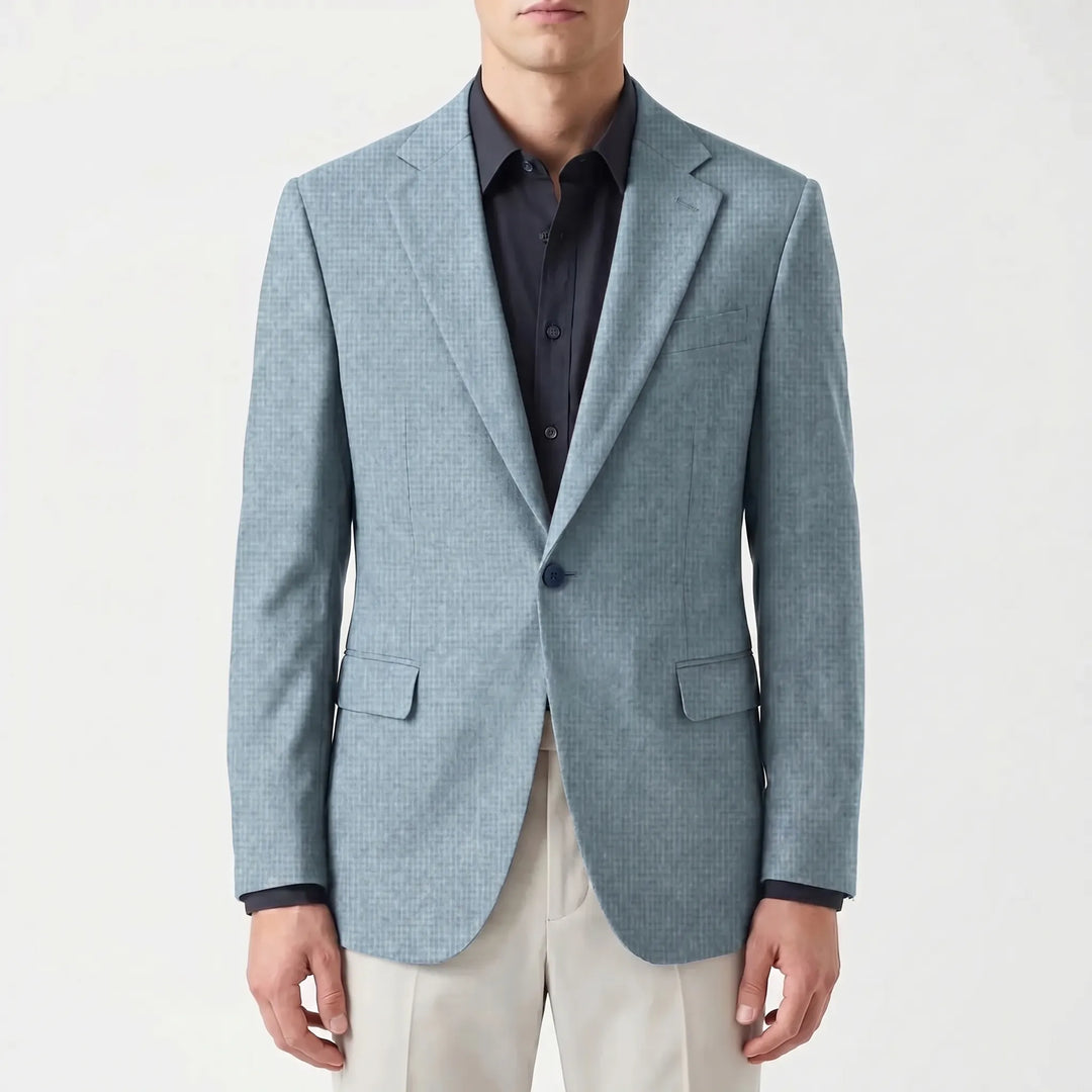 Men's Textured Blazer - Slim Fit with Single Button