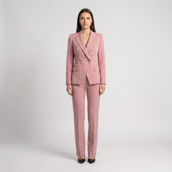 Women's 2 Piece Suit Set - Tailored Blazer and Pants for Work