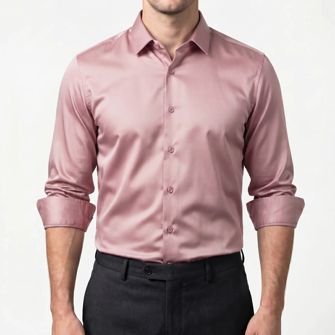 Men's Slim Fit Dress Shirt - Stretch Button Up for Work