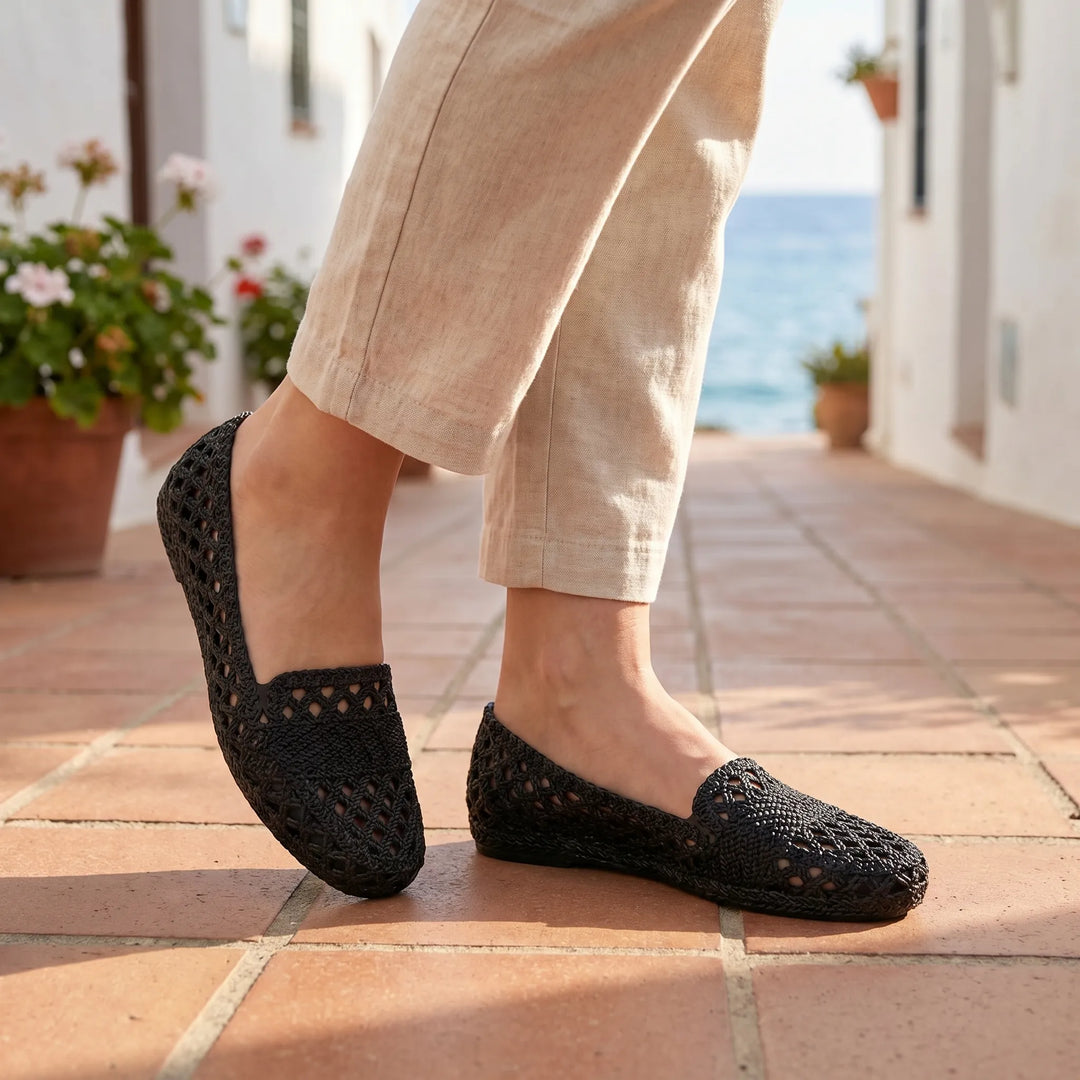 Women's Casual Slip On Flats - Breathable Cutout for Summer