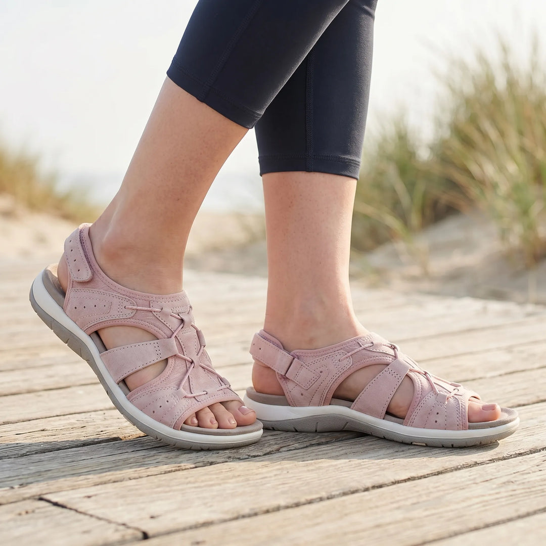 Women's Sport Sandals - Open Toe with Velcro Ankle Strap