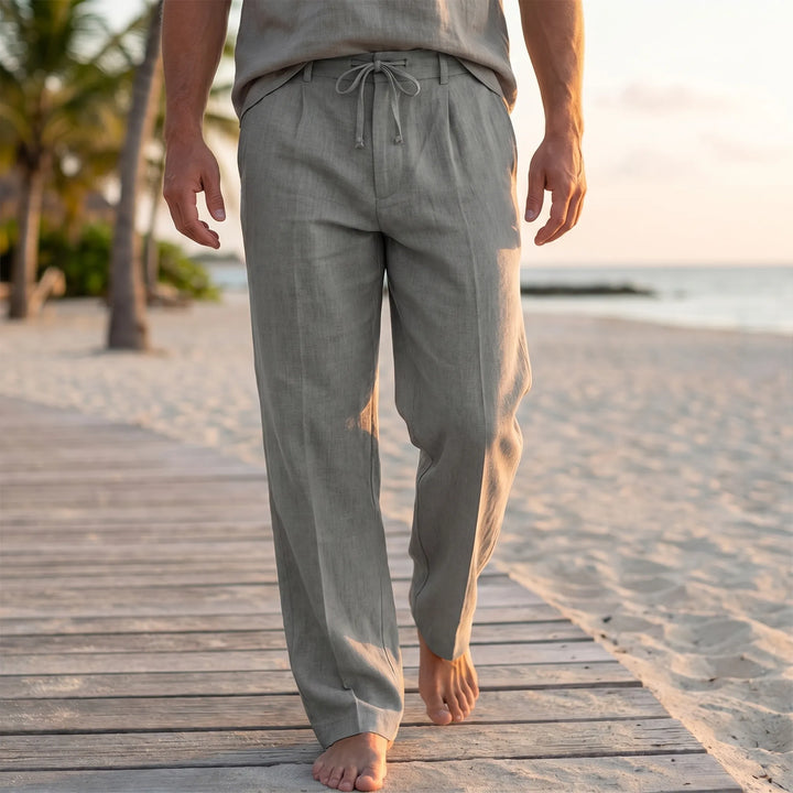 Men's Drawstring Pants - Relaxed Fit with Wide Leg for Summer
