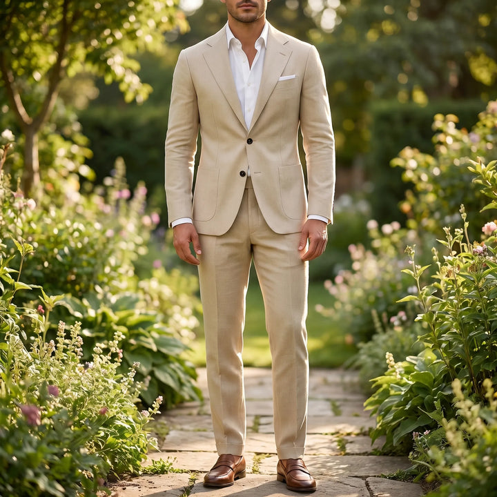 Men's Tailored Suit Set - 2 Piece Blazer and Pants for Work