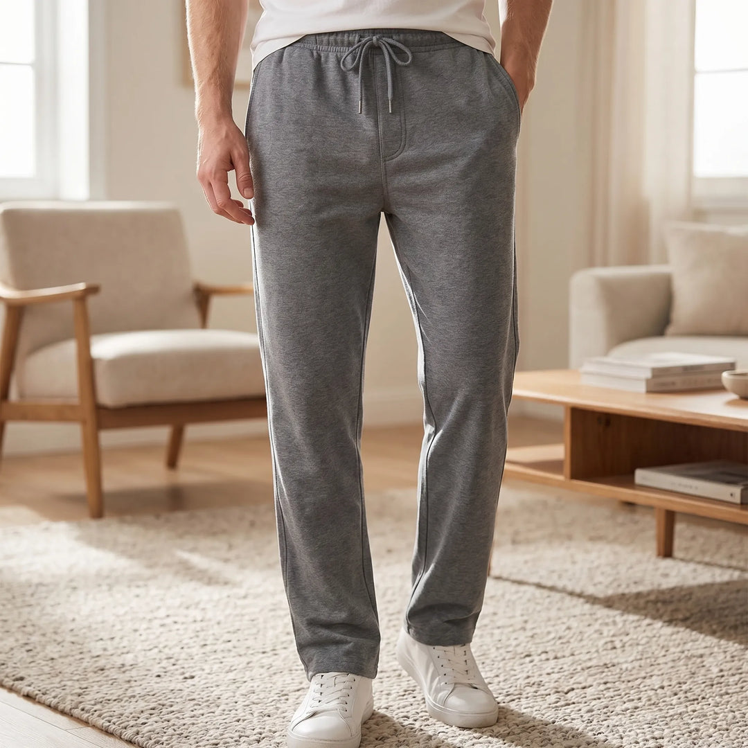 Men's Drawstring Pants - Straight Leg with Elastic Waist