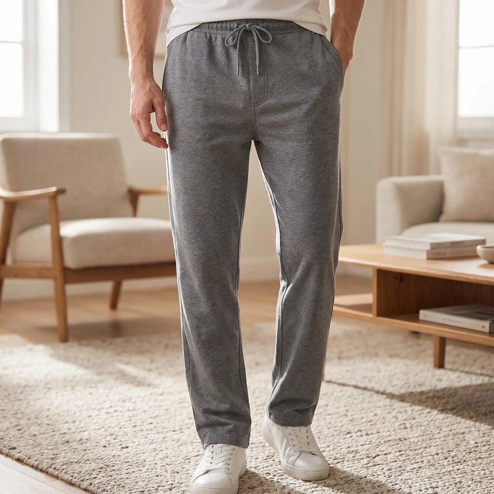 Men's Drawstring Pants - Straight Leg with Elastic Waist