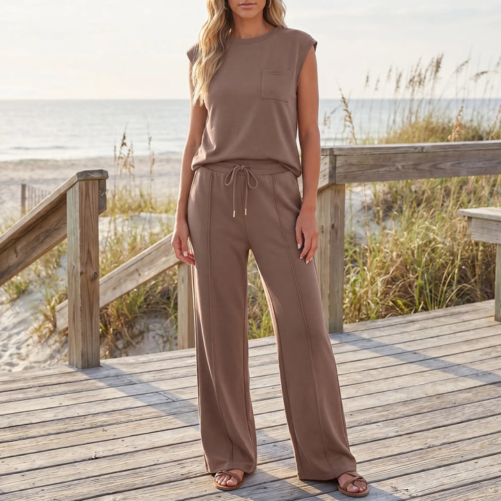 Women's Top and Pants Set - 2 Piece Casual Outfit for Summer