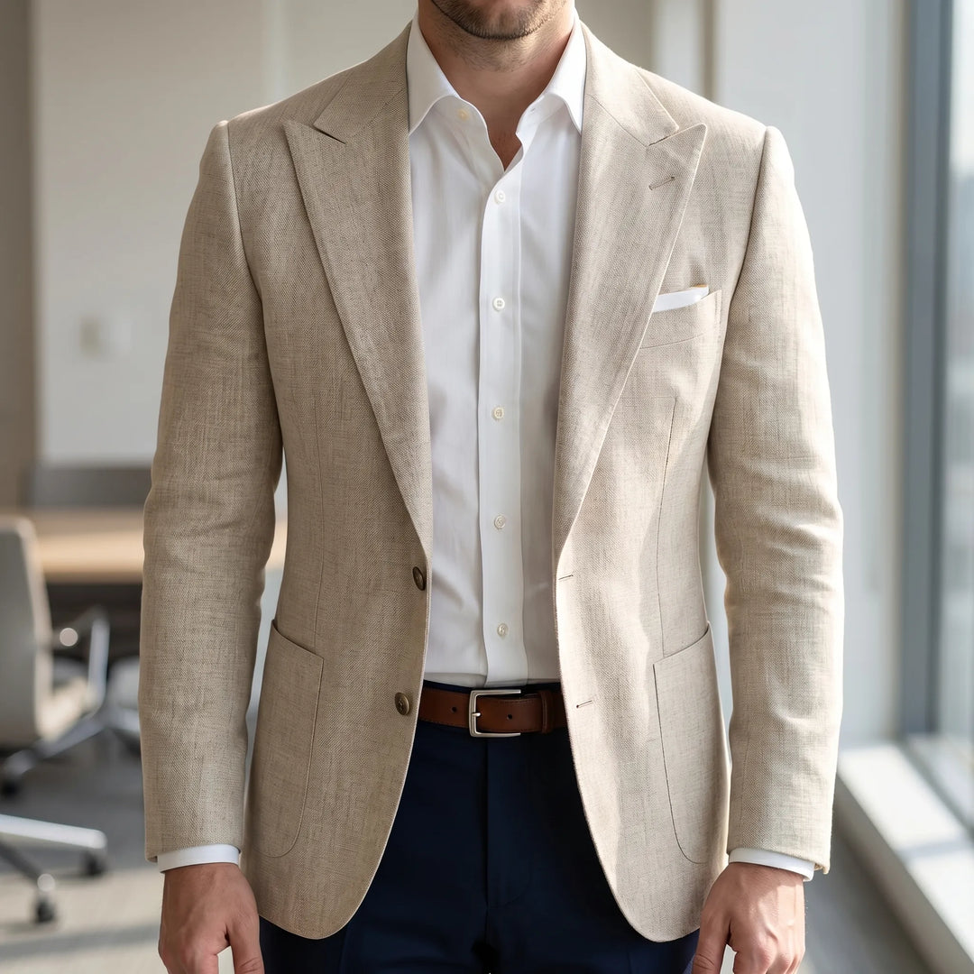 Men's Textured Blazer - Slim Fit with Two Button for Work