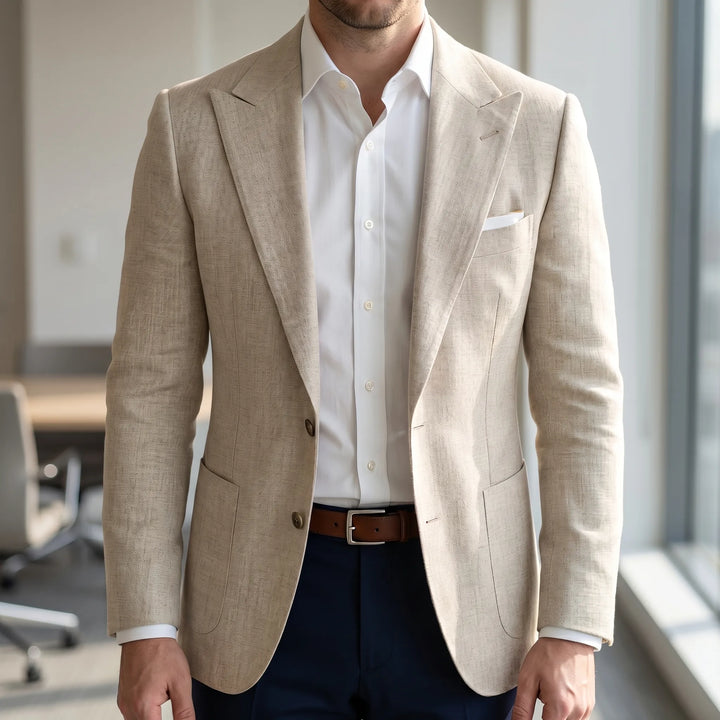 Men's Textured Blazer - Slim Fit with Two Button for Work