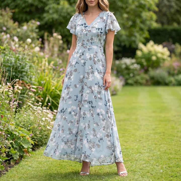 Women's Floral Wrap Maxi Dress - Elegant Summer Occasion