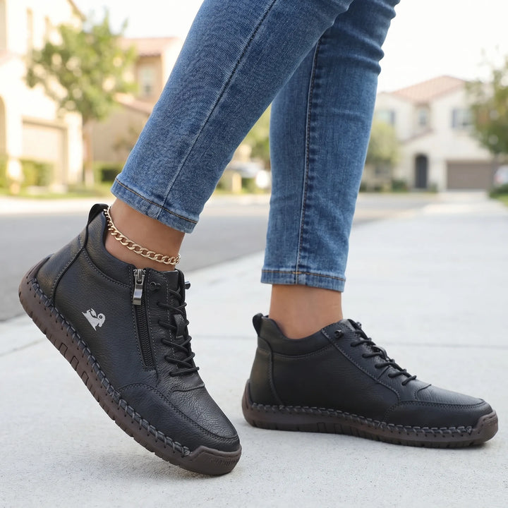 Women's Zip Up Walking Sneakers - Casual Shoes for Summer