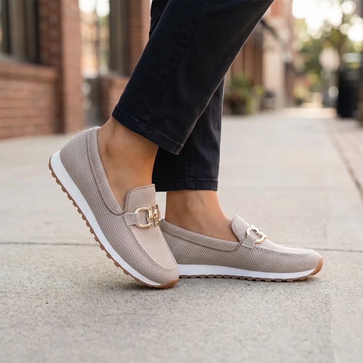 Women's Casual Slip On Loafers - Platform with Chain Detail