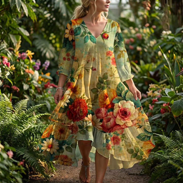 Women's Floral Maxi Dress - Casual Boho Summer Sundress