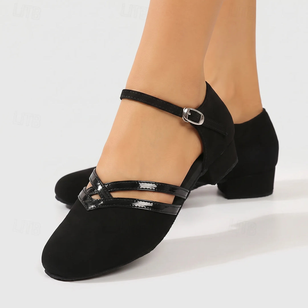 Women's Closed Toe Dance Heels - Formal Evening Ankle Strap Block Heel
