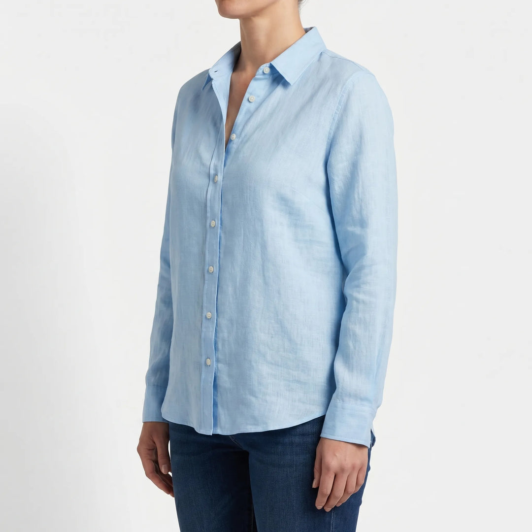 Women's Summer Button Up Blouse - Long Sleeve Casual V Neck Dressy