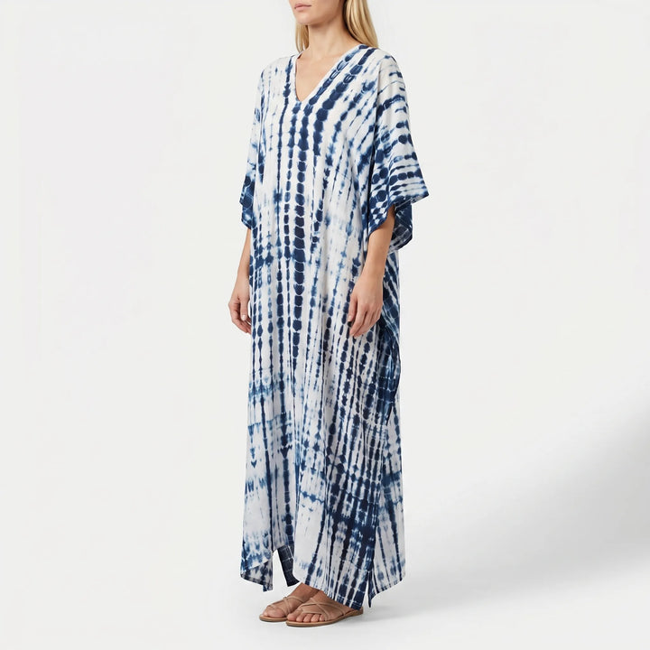 Women's Summer Caftan Maxi Dress - Loose V Neck Casual Boho