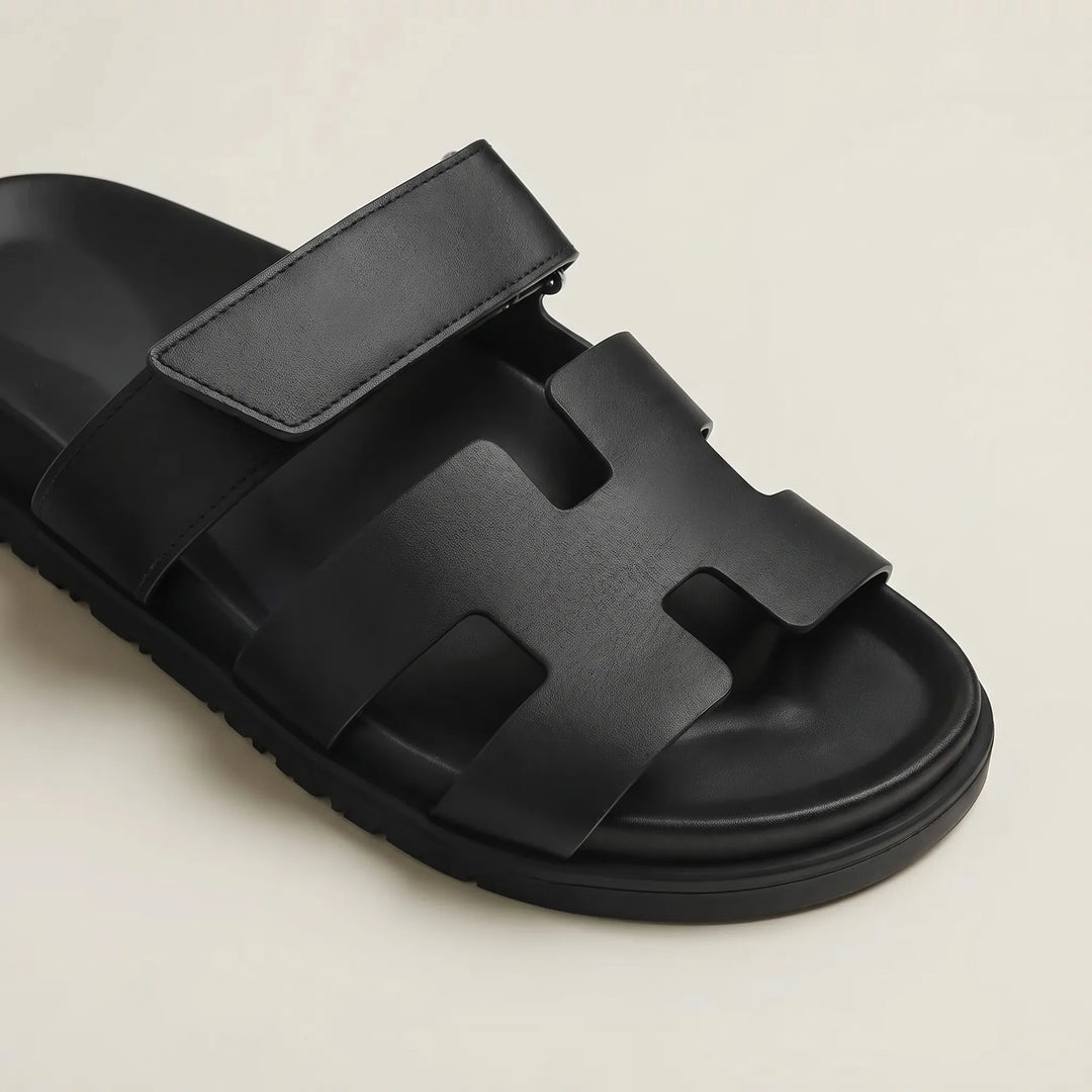 Women's Summer Slide Sandals - Adjustable Strap Flat Casual Open Toe