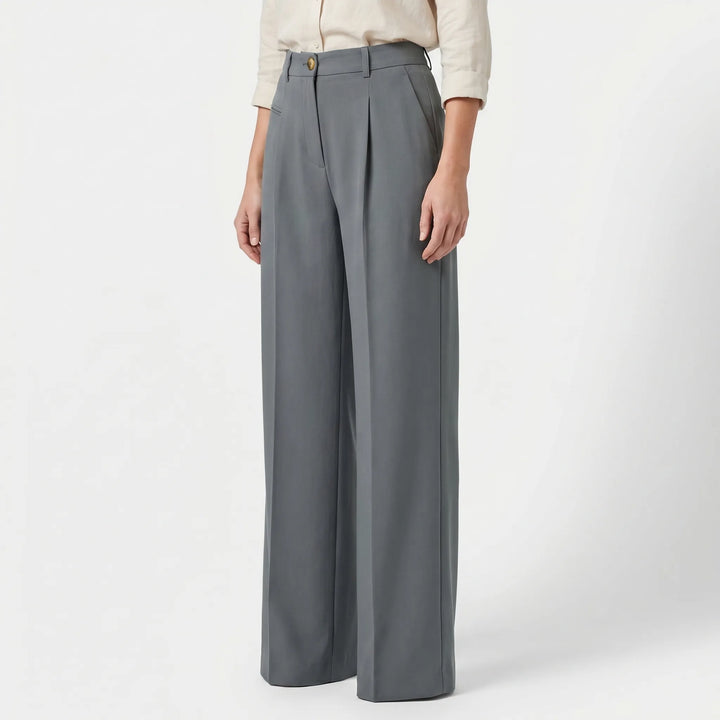 Women's Pleated Palazzo Pants Wide Leg - Casual for Summer