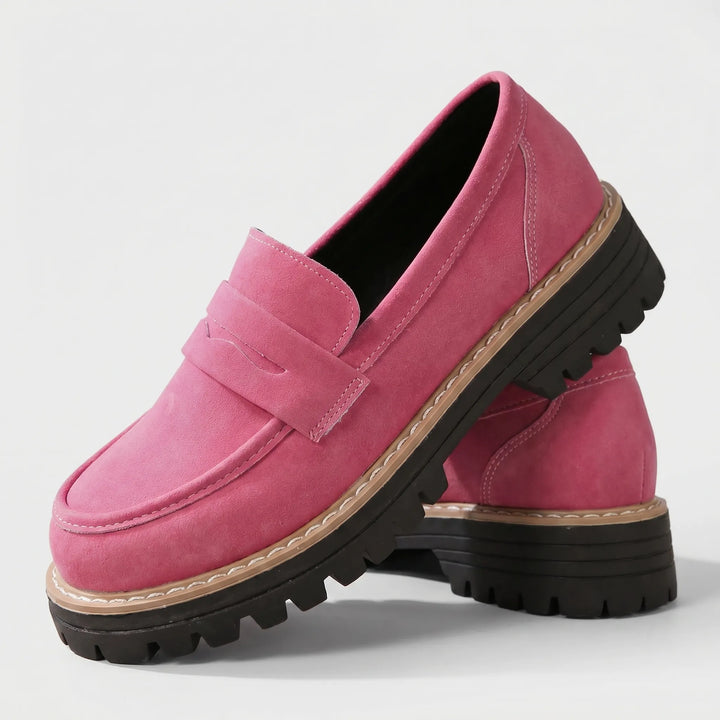Women's Penny Loafers - Casual Slip On with Chunky Sole