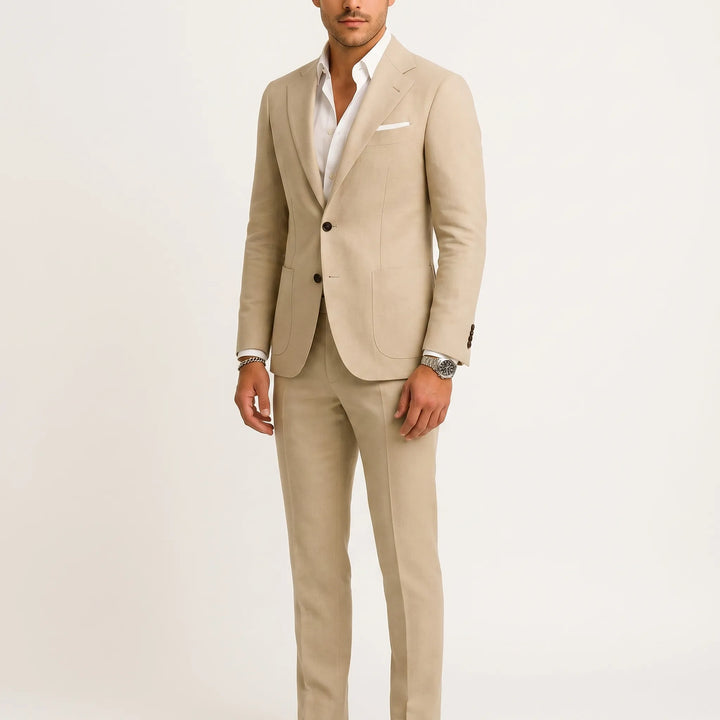 Men's Tailored Suit Set - 2 Piece Blazer and Pants for Work