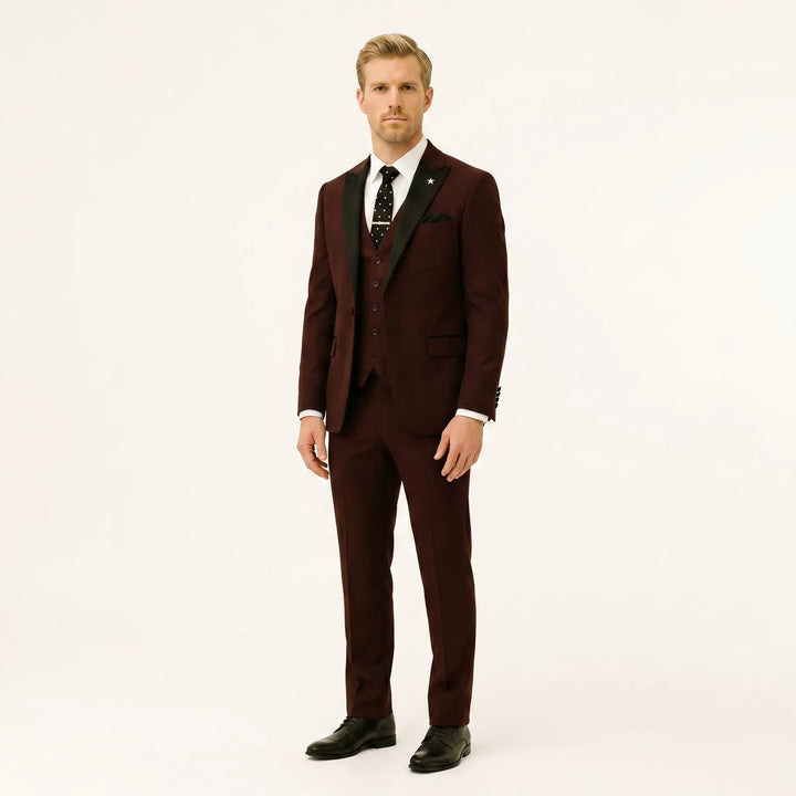 Men's 3 Piece Suit Set - Slim Fit Blazer Vest and Pants for Work