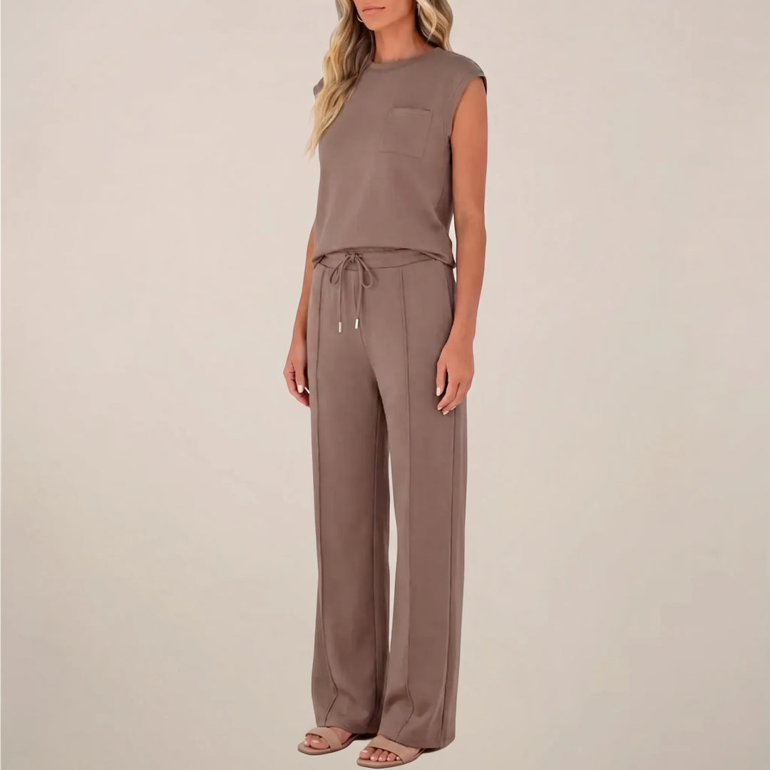 Women's Top and Pants Set - 2 Piece Casual Outfit for Summer