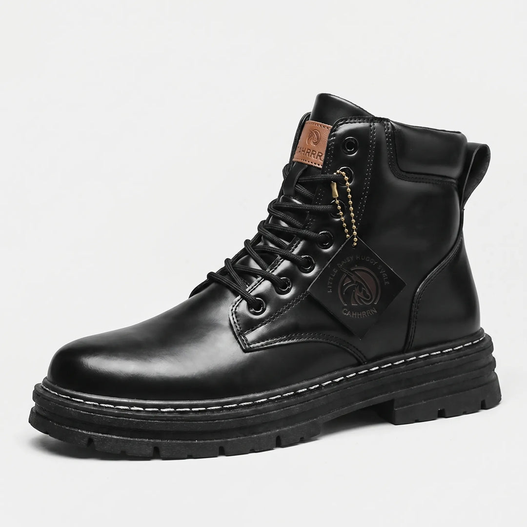 Men's Casual Lace Up Ankle Boots - Chunky Sole for Work