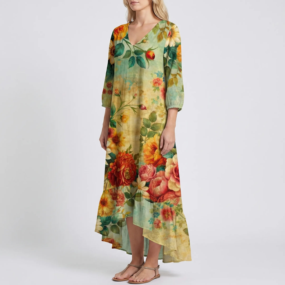 Women's Floral Maxi Dress - Casual Boho Summer Sundress