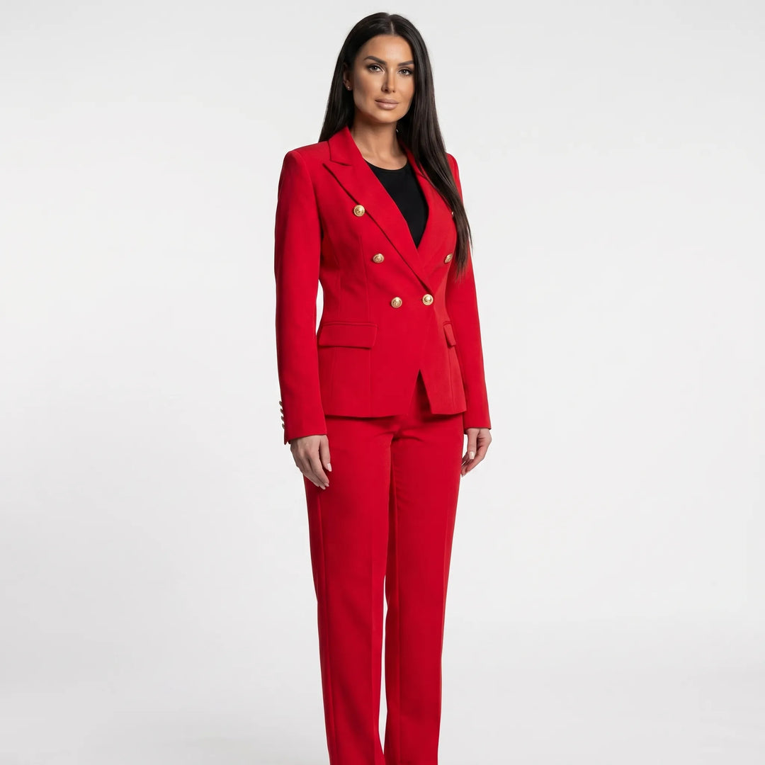 Women's 2 Piece Suit Set - Tailored Blazer and Pants for Work