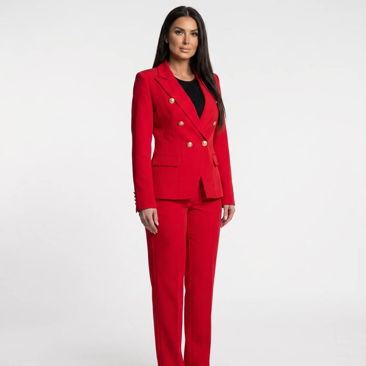Women's 2 Piece Suit Set - Tailored Blazer and Pants for Work