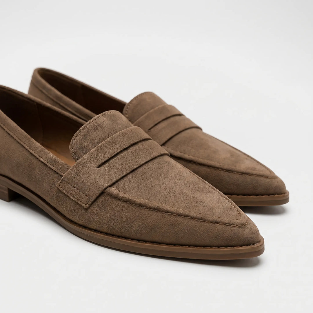 Women's Pointed Toe Loafers - Slip On Flats for Work