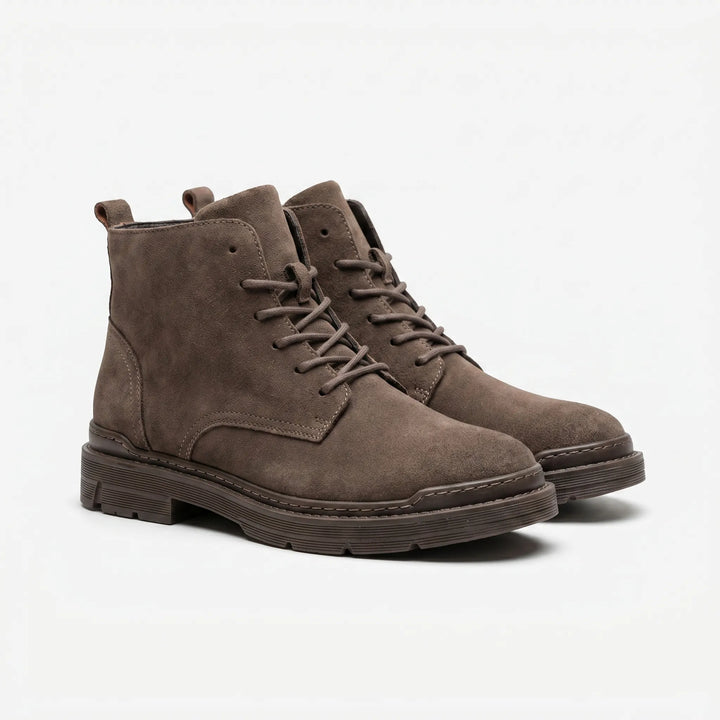 Men's Suede Lace Up Ankle Boots - Casual Shoes for Work
