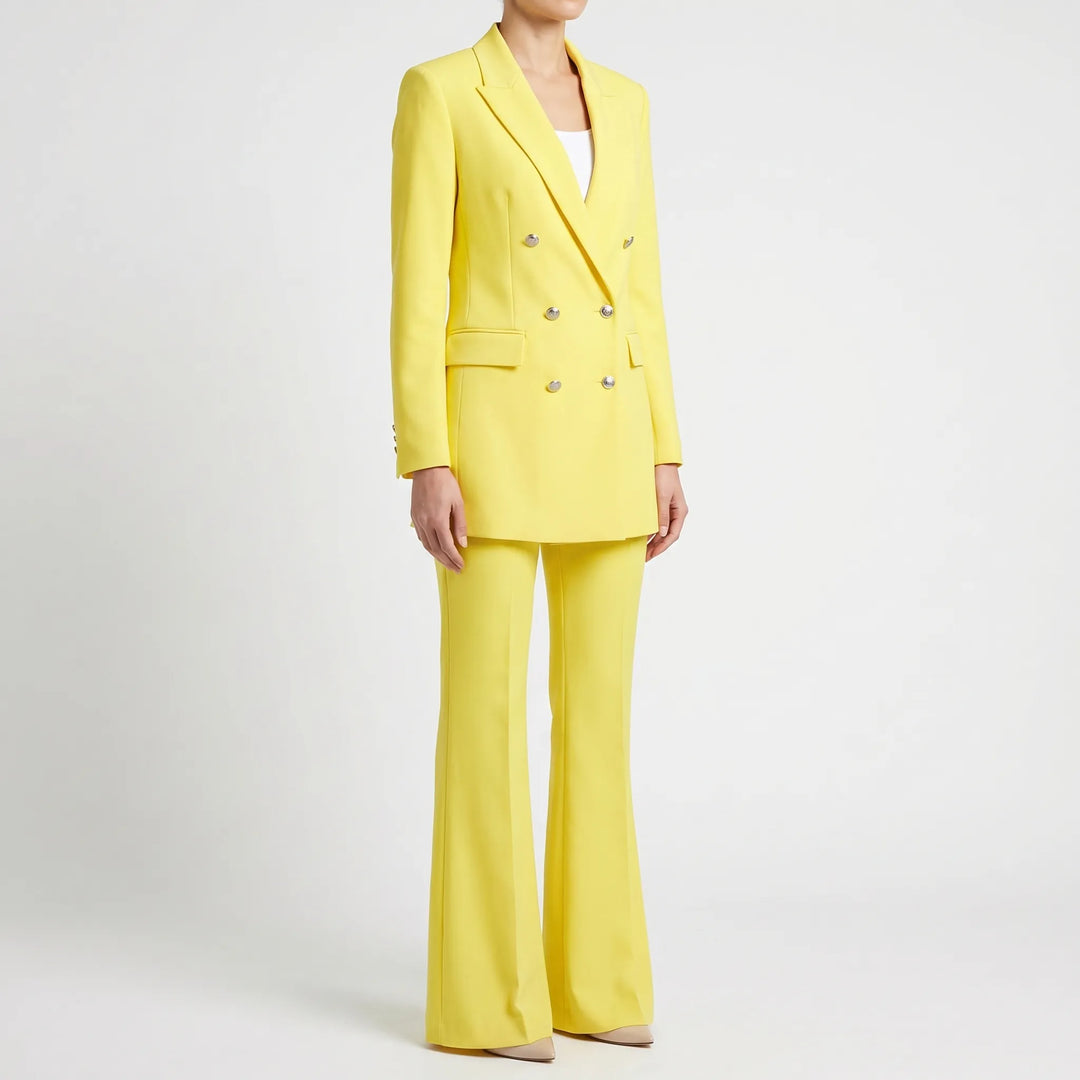 Women's 2 Piece Suit Set - Blazer and Flare Pants for Work