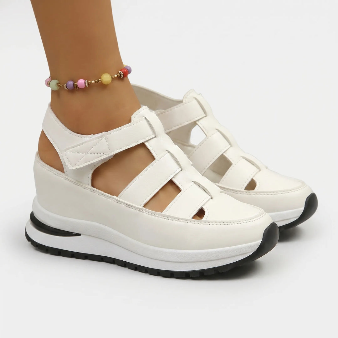 Women's Platform Sneaker Sandals - Cutout Design for Summer