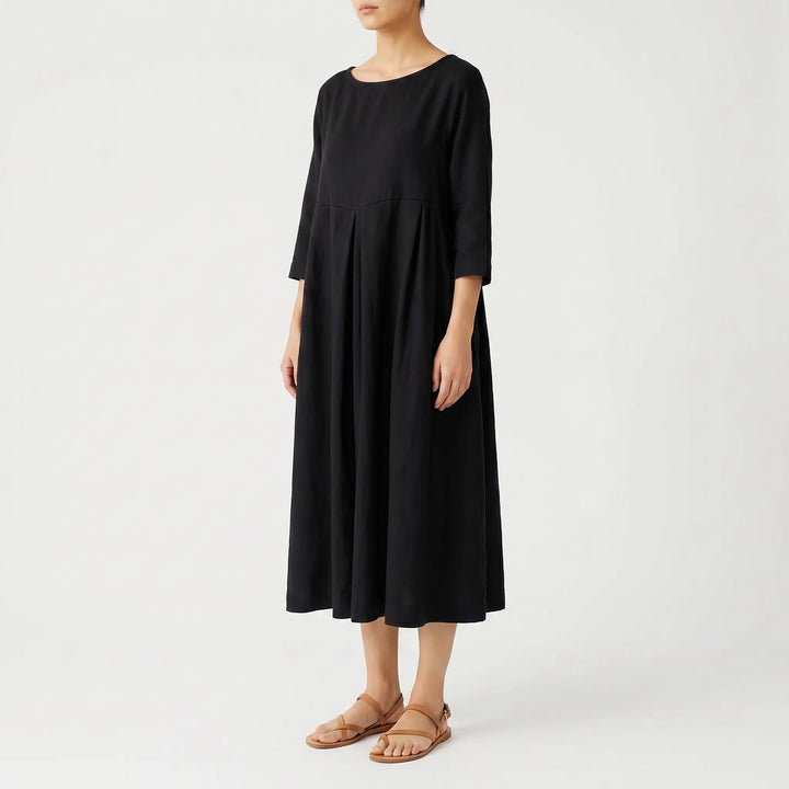 Women's Loose Fit Midi Dress - Swing Dress with Pockets