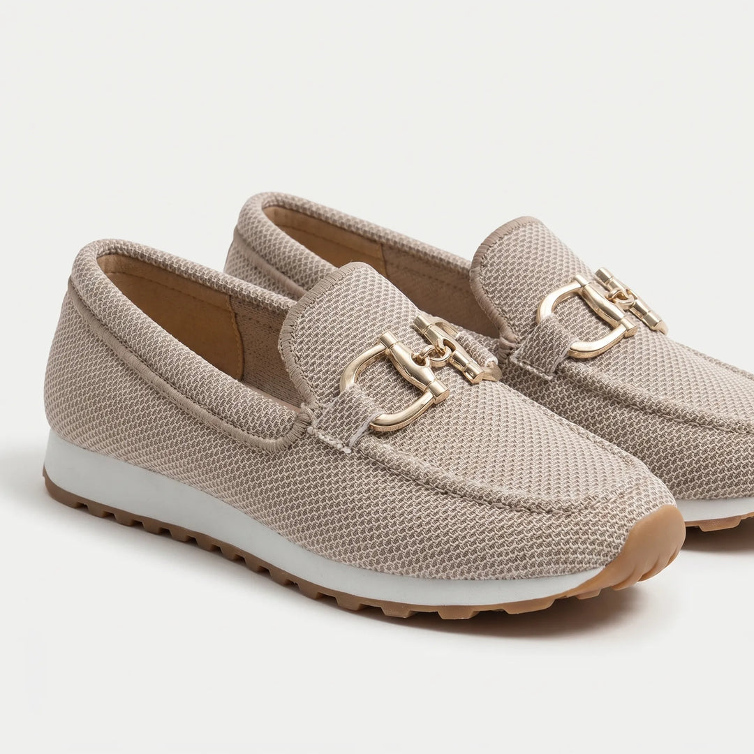 Women's Casual Slip On Loafers - Platform with Chain Detail