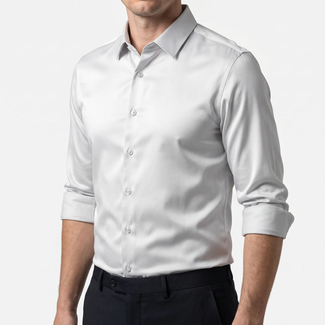 Men's Slim Fit Dress Shirt - Stretch Button Up for Work