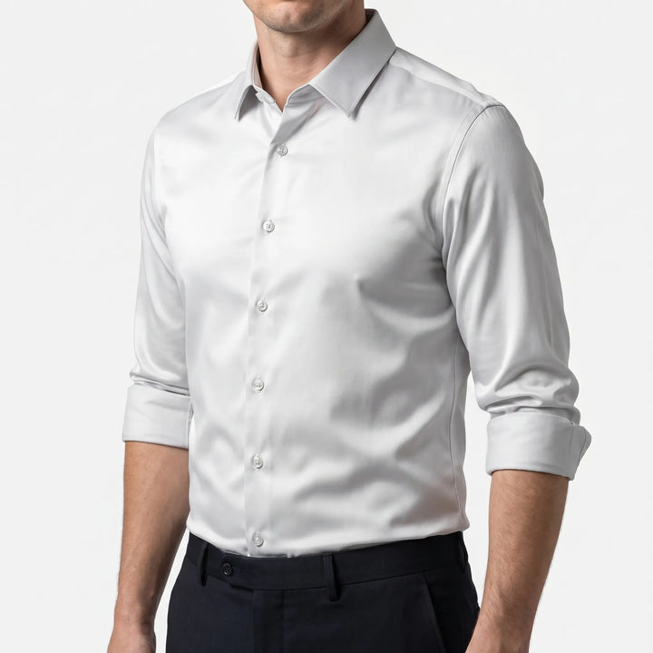 Men's Slim Fit Dress Shirt - Stretch Button Up for Work